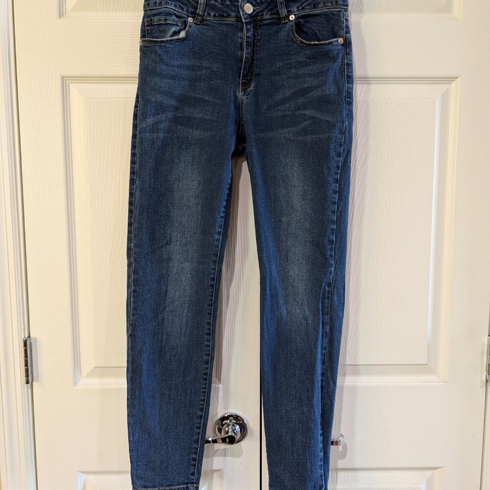 LICTZNEE Women’s Skinny Stretch High Rise Jeans, Dark Blue, Size 12 - Picture 2 of 10
